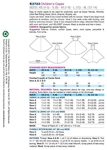 Kwik Sew K3723 Capes Sewing Pattern, Size XS-S-M-L-XL - Thumbnail 2