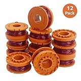 12-Pack Edger Spools Line Replacement 10-Foot Autofeed Spool for Worx String Trimmers (Compatible Model Worx Worx WG180 WG163 WA0010)