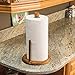 Home Basics Pine Countertop Paper Towel Holder Rustic Kitchen Paper Towels Holder | with Tear-Arm and Rounded Base for Stability