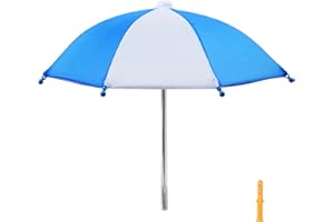 ALIYOHAM Squirrel Feeder Umbrella, Squirrel Picnic Table Umbrella for Outside, Replacement Mini Umbrella for Squirrel (Blue White)