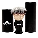 SHAVING BRUSH - Benny's of London - FATHER'S DAY GIFT - Luxury Shave Brush - Perfect for Home or Travel - Must Have Present for Mens Grooming Set by Benny's of London
