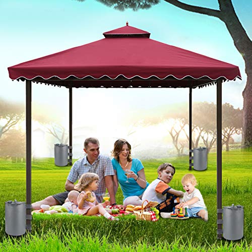 Buffalo Gear Canopy Water Weights Bag, Portable Leg Weights Water Fillable Weights for Pop up Canopy Tent Gazebo, 4pcs-Pack (Gray) - Thumbnail 6