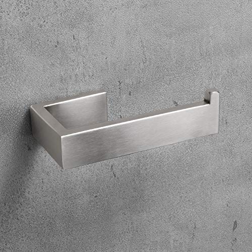 Nolimas 4-Piece Brushed Nickel Bathroom Hardware Accessories Set Including 24 inchTowel Bar Toilet Paper Holder Towel Ring Robe Hook SUS 304 Stainless Steel Wall Mounted Square Style,Rustproof - Thumbnail 3
