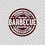 Vinyl Sticker Decal Barbecue Barbeque BBQ Barby Cooking Smoked Roasting braising and Grilling ATV Car Garage Bike 4 X 4 in.