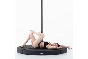 LUPIT POLE Premium Dance Mat - Foldable Crash Mat with High-Grade EPE Foam Padding + Water Resistant Elastic Leather Cover - Protective Fall Safety Cushion for Pole Dancing