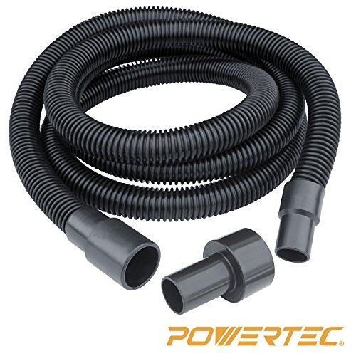 POWERTEC 70130 Dust Collection Hose and Fittings | Premium 10ft Power Tool Dust Hose with Vacuum Attachments