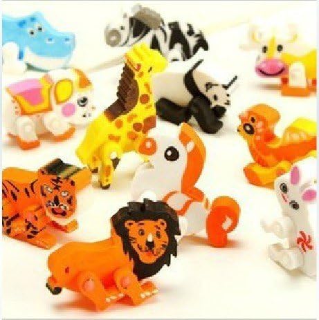 Trytry 12 PCS Cute Collection Lovely Cartoon Colorful Fun Animals Erasers Prizes Gifts For Kids School