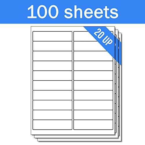 OfficeSmartLabels Rectangular 4 x 1 Address / Mailing Labels for Laser & Inkjet Printers, 4 x 1 Inch, 20 per sheet, White, 2000 Labels , 100 sheets