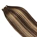 LAB·EH Tape in Hair Extensions Ombre Chocolate Brown to Caramel Blonde 14 Inch 50g 20pcs Remy Human Hair Extensions Tape in Skin Weft Natural Hair Extensions