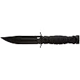 Smith & Wesson M&P Special Ops High Carbon S.S. Full Tang Fixed Blade Survival Knife with Clip Point, Rubberized Handle,Black