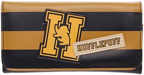 Harry Potter Wallet Hufflepuff Varsity Stripe Patch Flap Trifold Official
