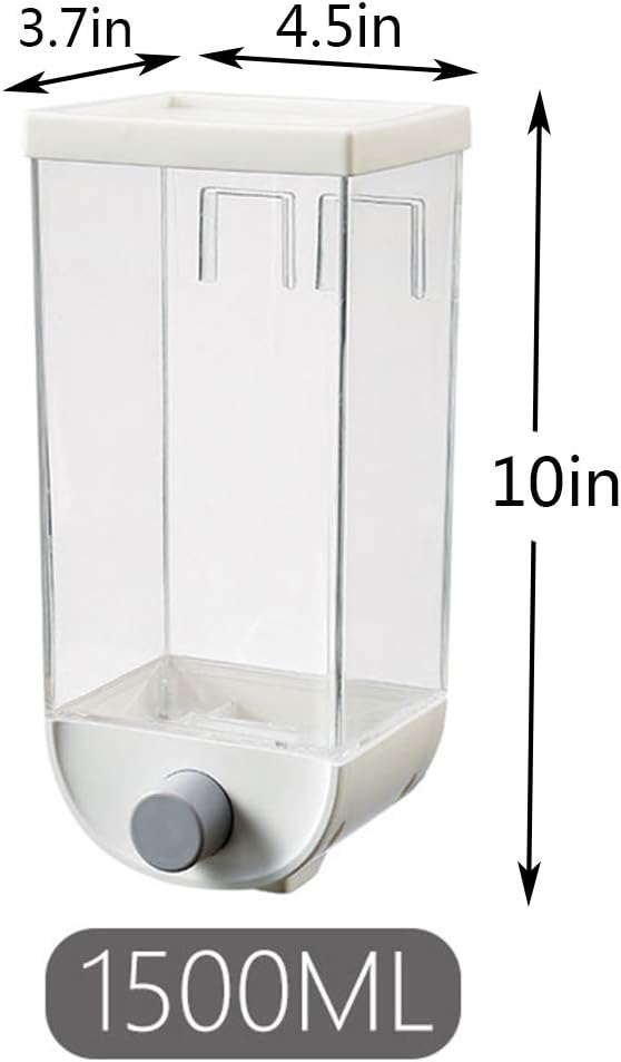 Wall Mounted Dry Food Dispenser Kitchen Food Storage for Beans Tea, Snack Grain Canister Cereal Dispenser Not for Oatmeal (1500ML): Kitchen & Dining