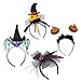 Set of 4 Halloween Pumpkin Witch Spider Headbands by Spooktacular Creations for Halloween Party Supplies, Cosplay, Photo Booth (One Size Fit All)