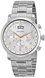 Bulova Men's 96B201 Analog Display Japanese Quartz White Watch