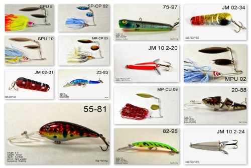 Akuna [MI] Pros' pick recommendation collection of lures for Bass, Panfish, Trout, Pike and Walleye fishing in Michigan(Bass 15-A)