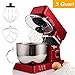 Stand Mixer, 600W Tilt-Head Kitchen Electric Food Mixer with 6-Speed Control, 5-Quart Stainless Steel Bowl, Dough Hook, Whisk, Beater, Splash Guard (red)