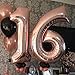 Juland Rose Gold Number Balloons Large Foil Mylar Balloons 40 Inch Giant Jumbo Number Balloons for Birthday Party Decorations 16