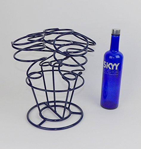 Wine Rack Bar Cart Display Wrought Iron Bottle MCM - Thumbnail 2