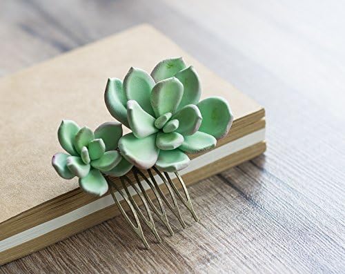 Succulent hair comb - succulent wedding - succulent headpiece - flower hair comb - botanical hair piece - flower headpiece - tropical comb