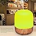 Humidifier Diffuser Cool Mist, EgoEra Ultrasonic Aroma Diffuser Humidifier, Wood Grain Aromatherapy Machine with 4 Hours Timer, 7 Colors Changing LED Lights