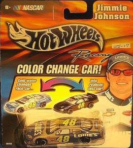 Jimmie Johnson #48 Lowes Monte Carlo Color Changer Car Hotwheels 1/64 Scale Diecast Cold Temperature To Warm Temperature Changes Color Yellow Rookie Stripes!