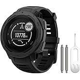 NotoCity for Garmin Instinct Band, Soft Silicone Replacement Watch Strap Compatible with Garmin Instinct 2/ Solar/Tactical(Black)