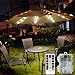 Chasgo 104 LEDs Battey Powered Patio Umbrella Lights Waterproof Outdoor Lighting, Warm White 8 Lighting Modes LED String Lights with Remote for Patio Umbrella Decor