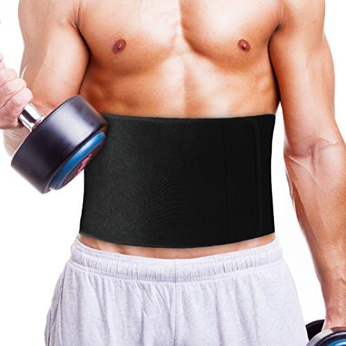 Waist Trimmer Weight Loss Wrap by eHizon-Premium Ab Belt for Men and Women Black Adjustable Size to Help You Loose Belly Fat
