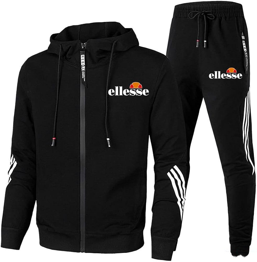 Mens Full Tracksuit Sets For ELLESSE Jogging Bottoms Hoodies Zip