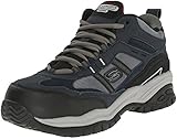 Skechers Men's Work Relaxed Fit Soft Stride Canopy Comp Toe Shoe, Navy/Gray - 11 B(M) US