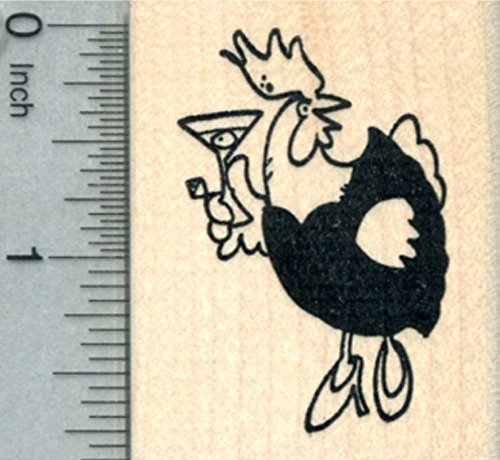 Hen Party Rubber Stamp, Little Black Dress, Heels, Cocktail