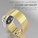 MoKo Band for Apple Watch Series 1 Series 2, Stainless Steel Replacement Smart Watch Band Wrist Strap Bracelet with Butterfly Buckle Clasp for 38mm Apple Watch All Models - Gold (Not Fit iWatch 42mm)