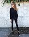 ABD Women's Off Shoulder Bat Wings Loose Pullover Sweater Knit Jumper Black, X-Large