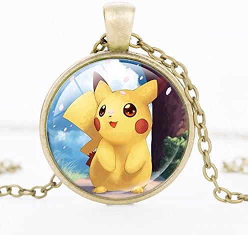 JewelryX - Bronze Plated Pokemon Go Ball Pokeball Cabochon Glass Charm Pendant Chain Necklace Fashion Women Men #9