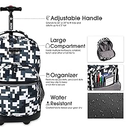 J World New York Sunrise Rolling Backpack Roller Bag With Wheels Camo 18 On Galleon Philippines