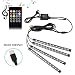 Adecorty Car LED Strip Light, 4pcs 48 LED Multicolor Music Car Interior Atmosphere Lights, USB LED Strip for Car TV Home with Sound Active Function, Wireless Remote Control and Smart USB Port