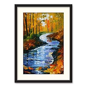Black Framed Oil Painting Scenery Home Artwork for...