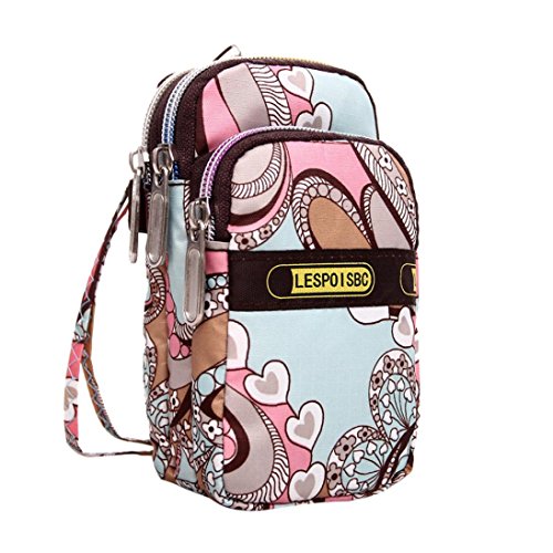 Clearance! Multifunction Cell Phone Wrist Purse Crossbody Shoulder Bag Wallet Wristlet Handbag Outdoor Sports (C)