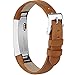AK Bands Compatible with Fitbit Alta/Alta HR, Adjustable Comfortable Leather Wristband Compatible with Fitbit Alta HR 2017/Fitbit Alta (Brown)