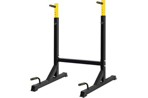 CANPA Dip Station Adjustable Parallel Bars For Home, Dip Stand With Two Safety Connectors And 6 Height Level, Multi-Function Dip Machine With 500 LBS Loading Capacity