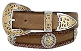 Gold Coloma Concho Men's Western Leather Belt 1 1/2