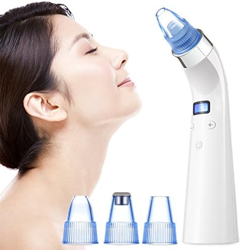 LONGKO Blackhead Remover - Rechargeable Vacuum Suction Comedone Extractor with 4 Replaceable Probe for Facial Acne Pore Clean Microdermabrasion Exfoliating Skin Peeling
