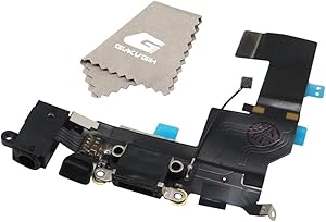 Charging Port Replacement for iPhone SE Black,GVKVGIH Replacement Charging Port Dock Connector Flex Cable for iPhone SE(SE Black)