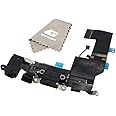 Charging Port Replacement for iPhone SE Black,GVKVGIH Replacement Charging Port Dock Connector Flex Cable for iPhone SE(SE Black)