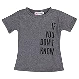 Baby T-shirts Grey Boys Girls Short Sleeve IF YOU DON'T KNOW Print Tee (2-3Years)