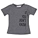 Baby T-shirts Grey Boys Girls Short Sleeve IF YOU DON'T KNOW Print Tee (2-3Years)