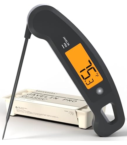 Lavatools Javelin Thermomètre à Viande Numérique Ultra-Rapide 2 Secondes - Sonde 7 Cm, Pliable, Étanche IP65