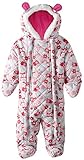 Pink Platinum Baby Girls Owl Microfleece Quilted Puffer Snow Pram Suit Bunting