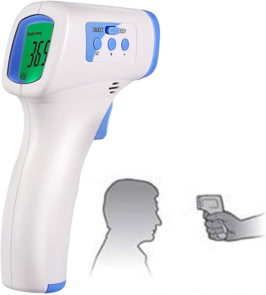 YRRC Multi Purpose Digital Infrared Thermometer, with 3 Colors Backlight LCD Display, Non-Contact Forehead Temperature Gun for Baby and Adults