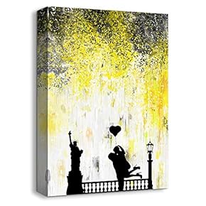 Canvas Wall Art-Romantic Rainy Day-Canvas Prints Home Artwork Decoration for Living Room,Bedroom - 12x18 inches